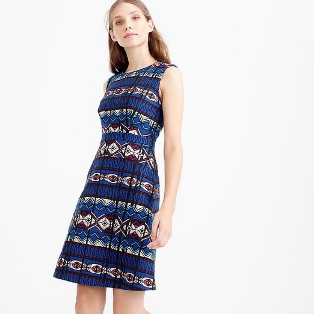 J. Crew Textured Windowpane Jacquard Dress Size 6